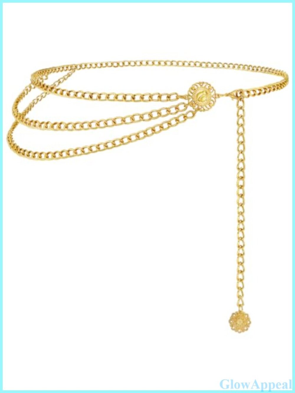 Multilayer Metal Waist Chain Belt Adjustable Link Chain